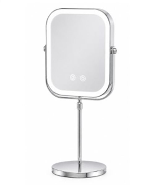 MM-S1 LED 方形双面台式化妆镜(伸缩杆圆底座款)